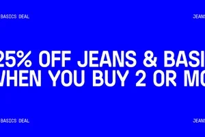 25% off jeans & basics