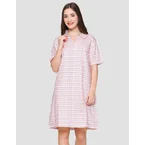 Nevada Orange Stripe Daster Midi Wanita