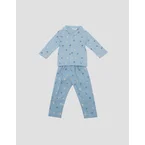 Little M Kerah Fullprint Dino & Cars Pakaian Setelan Piyama Bayi