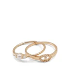 Glampearl Rings - Gold/Clear Multi