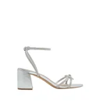 BOUCLETTE HEELED SANDALS - SILVER
