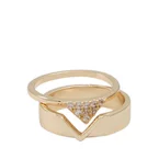 PYRAMIDA RINGS - GOLD/CLEAR MULTI