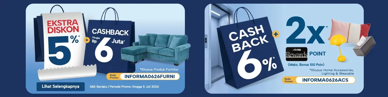 Bukti validasi kode promo - Informa - Informa kode promo: [[6 juta cashback]] untuk furnitur berlaku sampai 5 Juli