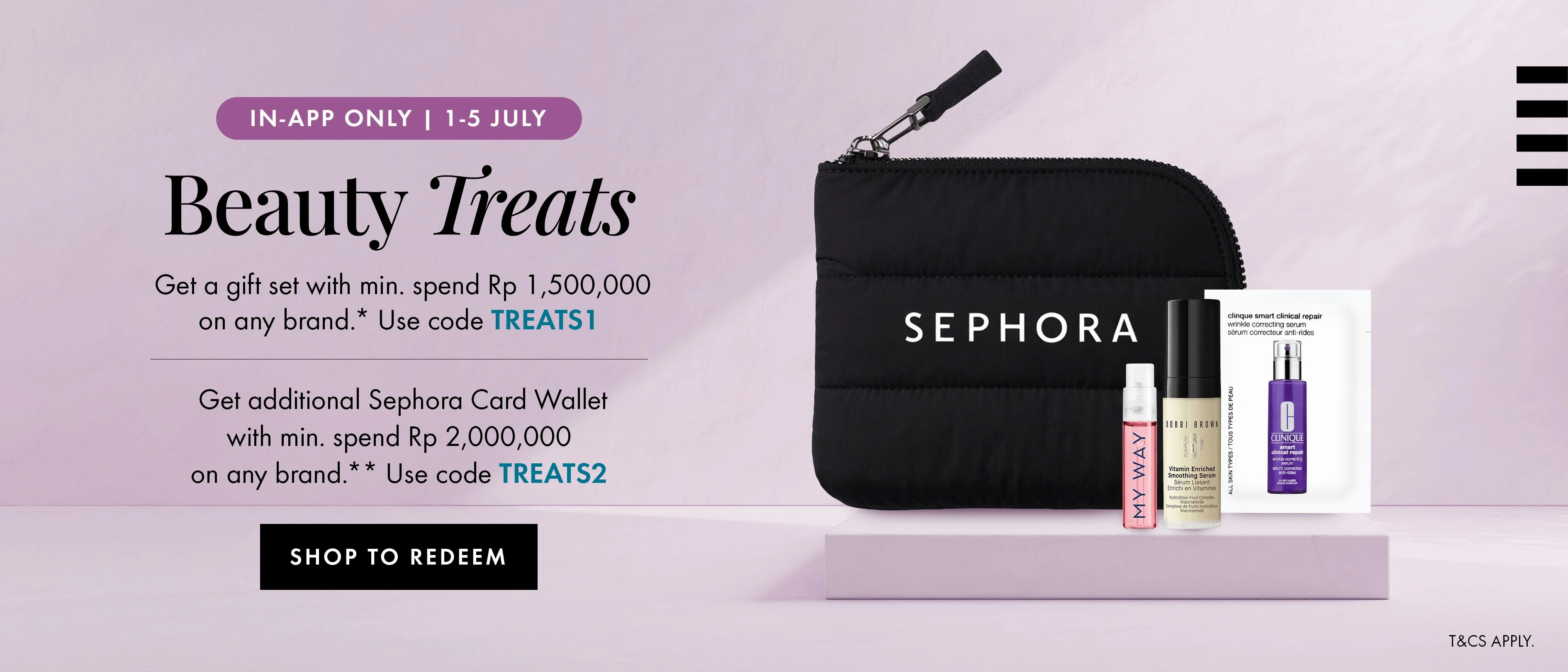 Bukti validasi kode promo - Sephora  - Kode promo Sephora: [[Set hadiah gratis]] untuk pembelanjaan Rp. 1.500.000+ di aplikasi 1-5 Juli