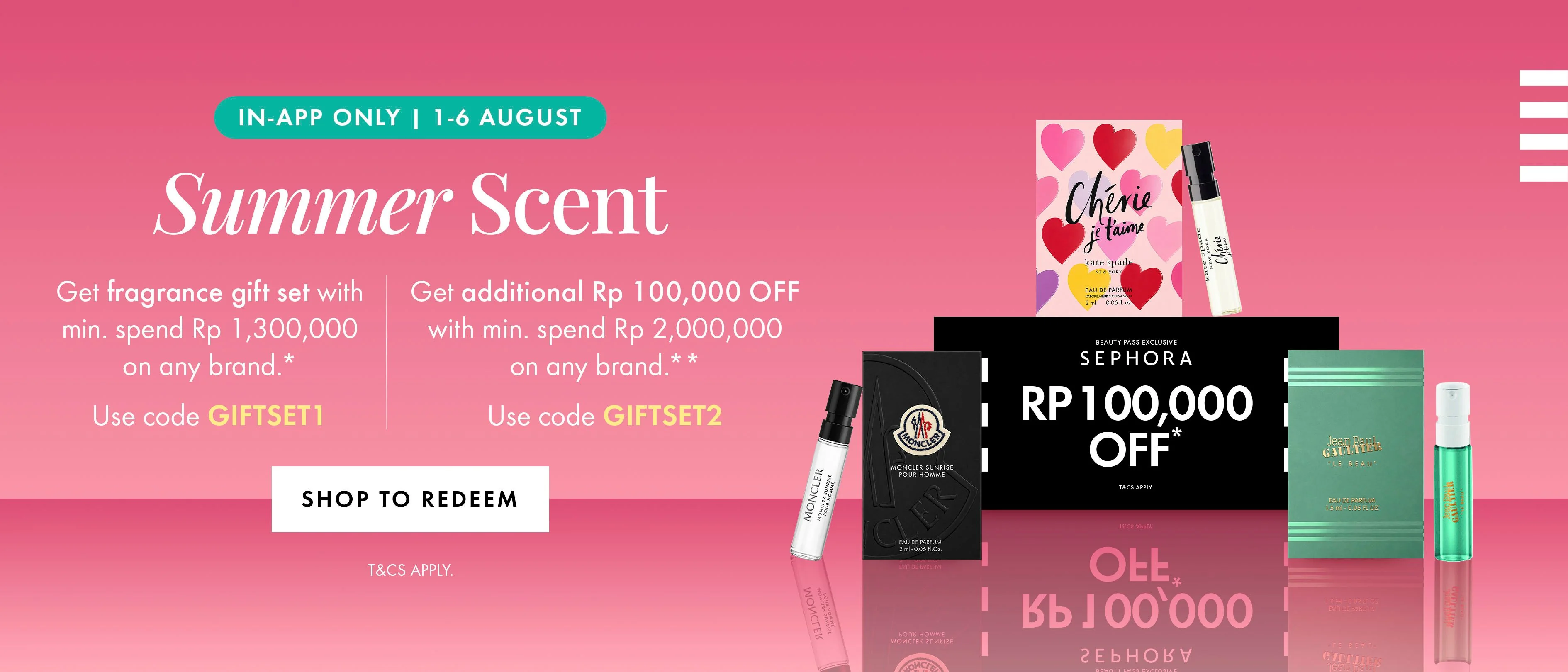 Bukti validasi kode promo - Sephora  - Kode promo Sephora: [[potongan Rp. 100,000]] dapatkan set hadiah parfum gratis dengan belanja minimal Rp. 1,300,000